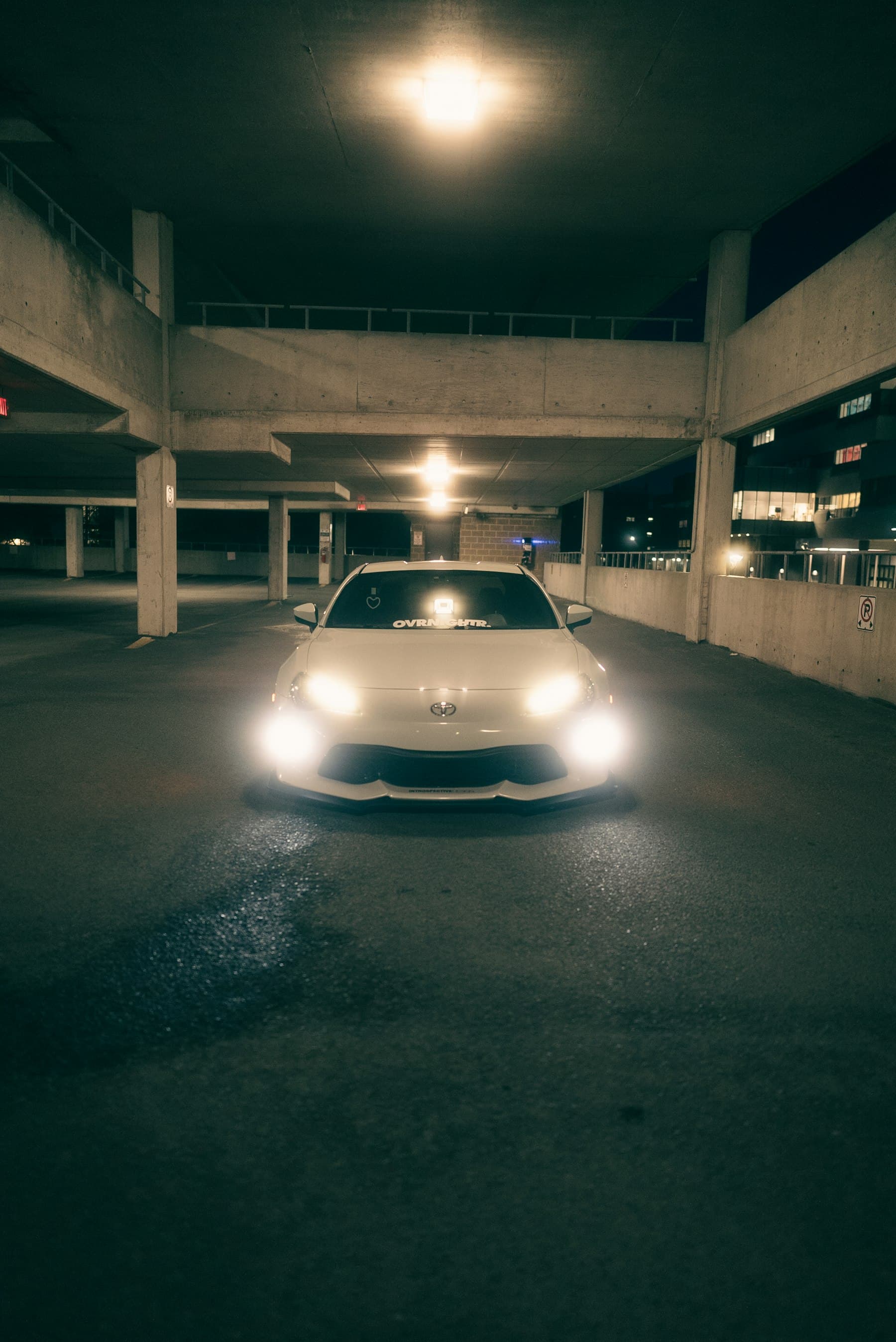 Parking garage night